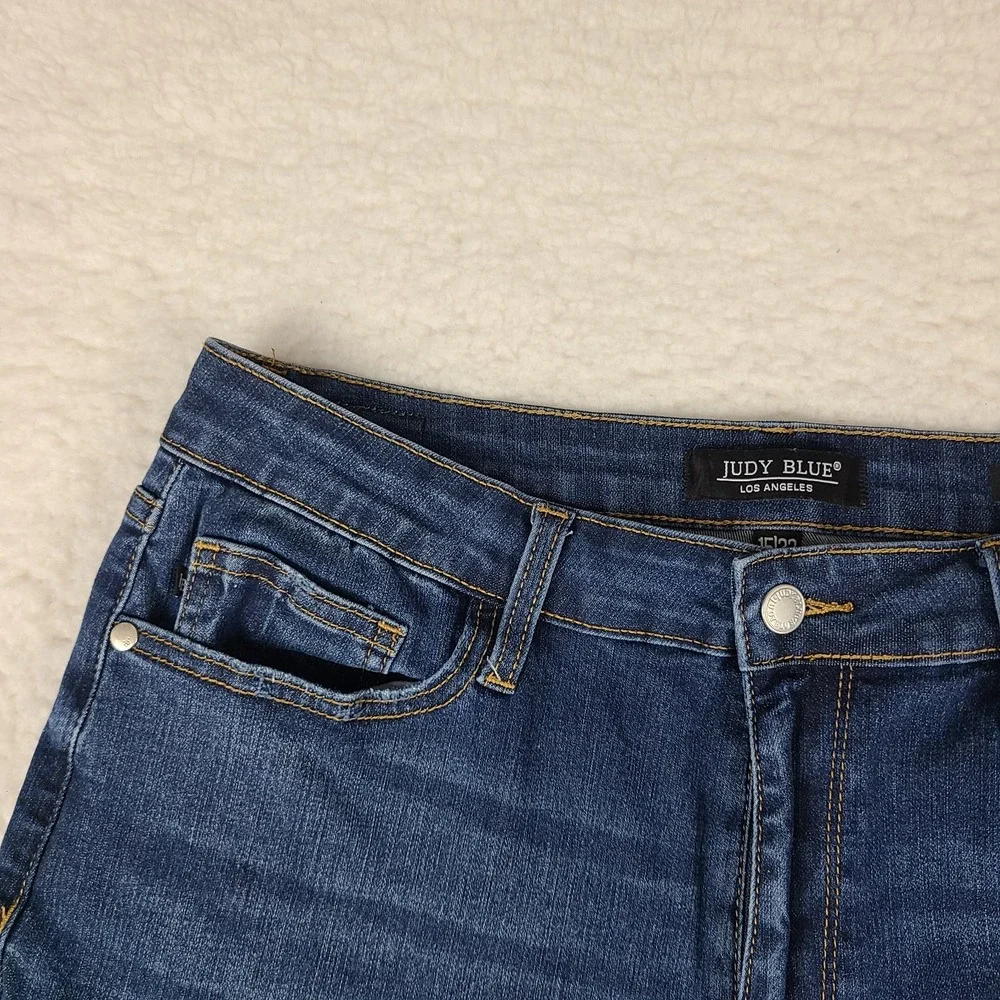 Judy Blue Jeans Womens 15/32 Blue Boyfriend Dark Wash Denim JB88608